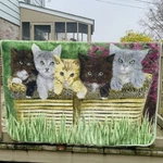Vintage Shavel Blanket Luxury Plush Throw 40" 55" Basket Of Kittens Cats. Fixed Price $19.99.