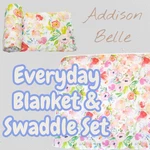 Addison Belle Organic Cotton Everything Blanket Muslin Floral Baby Girl +swaddle. Fixed Price $45.00.