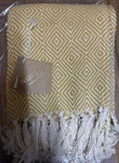 Maradji Billy Moutarde Losanges Throw Fringed Blanket 37 X 50' Nwt Gold Threads. Fixed Price $53.50.