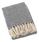 Saro Lifestyle TH258.NB5060 Sevan Collection Soft Cotton Diamond Weave Throw Bla. Fixed Price $42.99.