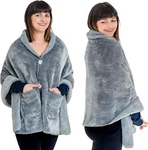 Premium Double Layer Poncho Blanket -no Sleeves Easy Off Silver Gray. Fixed Price $35.39.