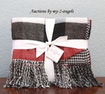 Pottery Barn Christmas Whitaker Reversible Throw Blanket Red *plaid Houndstooth. Fixed Price $69.95.
