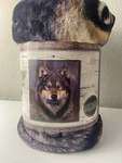 Lone Wolf Wildlife Western Throw Blanket Plush 50 X 60 American Heritage Nip. Fixed Price $22.49.