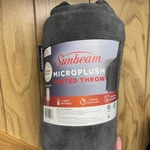 Heated Blanket Sunbeam Electric Throw / Microplush Gray 50X60. Fixed Price $27.99.