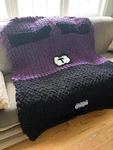Chunky Blanket Mbta Train Theme Purple Line 44X52 Hand Knitted. Fixed Price $75.00.