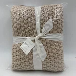 Pottery Barn Bayside Chunky Knit Throw Blanket Oatmeal 44" X 56" #B14B. Fixed Price $96.00.