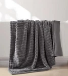 Jennifer Adams Luxe Faux Rabbit Fur Channel Luxury Throw, 60"X70" Gray. Fixed Price $49.99.
