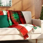 Woven Plaid Throw Blanket Red Threshold New Nwt. Fixed Price $75.00.