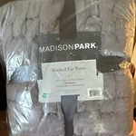 Madison Park Ruched Fur Lilac Gray Throw Blanket 50X60IN Poly Machine Washable. Fixed Price $49.99.