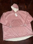 New The Comfy Blush Pink Wearable Blanket One Size Hooded Poncho W/front Pocket. Fixed Price $32.50.