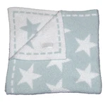 Barefoot Dreams Cozychic Blue White Aqua Ice Stars Baby Blanket 28X29". Fixed Price $27.95.