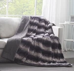 Tache Charcoal Gray Striped Super Soft Luxury Faux Fur Throw Blanket. Fixed Price $44.98.