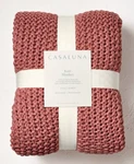Casaluna Chunky Sweater Knit Bed Blanket Throw King 92" X 108" Rose Nwt. Fixed Price $79.99.