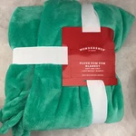 Wondershop At Target Plush Pom Throw Blanket Green. Fixed Price $20.00.