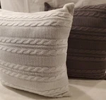 Vcny Dublin/abode Cable Knit Gray & Ivory Accent Pillows Set Of 2 Nwt. Fixed Price $39.95.