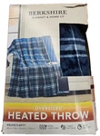 Berkshire Oversized Heated Throw With Auto Shut Off, 60"X70", Plaid Navy. Fixed Price $49.99.