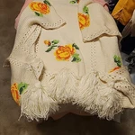 Crochet Afghan Throw Blanket With Lg Tassels Grannycore Roses Gorgeous Luxury. Fixed Price $47.99.