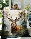 Deer Buck Water Color Mink Touch Ultra Plush Fleece Blanket Hunting Gift Home. Fixed Price $39.99.