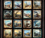 Steam And Steel Train Picture Patch Railroad Black 36X44" Fabric Panel. Fixed Price $14.95.