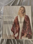 Charter Club Cozy Plush Wrap Robe Throw 50" 70" Carverd Garnet Faux Fur Trim. Fixed Price $29.95.