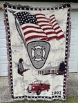 York South Carolina Tapestry Throw Blanket Fire Department Dept. 70 X44. Fixed Price $49.99.