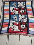Vintage Beacon Disney Woven Tapestry Throw Blanket Mickey Minnie Donald Goofy. Fixed Price $24.00.