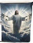 Imperial 50X60" Ultra Soft Fleece Throw Blanket White/blue. Fixed Price $42.00.