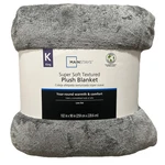 Mainstays Super Soft Plush Blanket, Size: 102 X90 King Gray Low Lint Textured. Fixed Price $19.00.