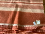 Vintage St Mary's Salmon Colored Satin Trim 100% Wool Blanket 69 By 84. Fixed Price $125.00.