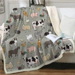 Cute Cow Blanket Sherpa Warm And Plush Throw For Bed Sofa Travel Couch. Fixed Price $19.99.