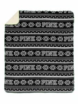 Victorias Secret Love Pink Soft Sherpa Blanket 60"X 72", Black/ivory Fair Isle. Fixed Price $89.50.