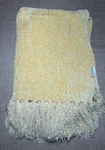 Pier 1 Chenille Fring Throw Blanket Yellow Soft Boho Cozy 60X50 Lounge. Fixed Price $29.99.