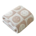 Ultra Soft Cozy Happy Smiling Face Checkered Knitted Throw Blanket Fluffy Mic.... Fixed Price $43.72.