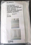 Ikea Blarips Full Queen Duvet Cover Stripes Whit Blue Green Grey 84" X 88". Fixed Price $50.00.