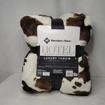 Members Mark Hotel Premier Collection Luxury Throw 60 70 Cow Print Brand New. Fixed Price $48.00.