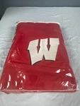 New Wisconsin University Badgers Logo Plush Fleece Throw Polyester 60" X 50". Fixed Price $29.99.