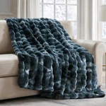 Evergrace Faux Fur Throw Blanket 50X60 Ultra Soft Plush Reversible Luxury Cozy. Fixed Price $39.99.