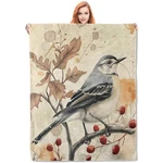 Northern Mockingbird Blanket,vintage Flannel Throw Blankets,soft Warm Li.... Fixed Price $37.27.