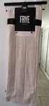 Frye Oversized Block Knit Throw Blanket Cream New With Tags 50 X 70 Soft Nwt. Fixed Price $80.00.