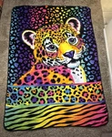 Lisa Frank Plush Blanket Throw Hunter Leopard Rainbow 60.5X88. Fixed Price $99.99.