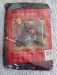 Nip Crown Crafts Teddy's Rocking Horse Acrylic/cotton Fringed Throw - 50" X 60". Fixed Price $20.00.