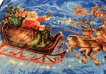The Northwest Co. Santa's Magical Flight Throw Blanket Fleece Blue Flaw 49X62. Fixed Price $15.29.