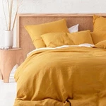 Eikei Queen Washed Cotton Chambray Duvet Cover Only Percale Mango Yellow Curry. Fixed Price $39.00.