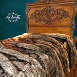 Faux Bedspread, Throw Blanket, Animal Fur, Minky Lining Handmade Usa. Fixed Price $79.99.