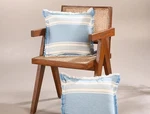 Folkulture Farmhouse X18 Throw Pillow Covers Aqua Striped Boho 100% Cotton. Fixed Price $14.00.