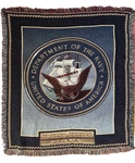 Department Of The Navy United States America Throw Blanket Tapestry 47X52. Fixed Price $14.95.