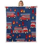 Feelyou Cartoon Sherpa Blanket Fire Truck Fleece Throw For Bed Sofa. Fixed Price $46.63.