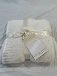 Barefoot Dreams Cozy Chic Contrast Tip Blanket, Cream, 45 X 60. Fixed Price $129.99.