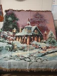 Mohawk Woven Tapestry Throw Blanket With Church Christmas Snow 48"X 58" Usa. Fixed Price $14.99.