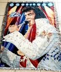 Vintage Legendary Elvis Presley Throw Blanket Tapestry Fringe Usa 59". Fixed Price $42.50.